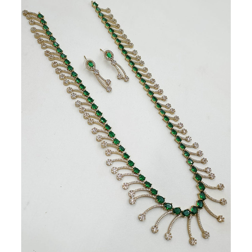 NAFJ Grand American Diamond Statement Long Necklace Set