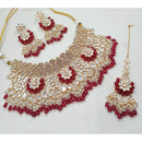 NAFJ Kundan Stone Pearl And Beads Designer Necklace Set