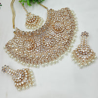 NAFJ Royal Heavy Polki Kundan Stone Pearl And Beaded Choker Necklace Set
