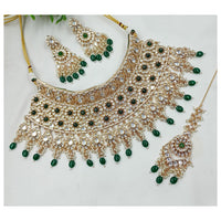 NAFJ Royal Heavy Polki Kundan Stone Pearl And Beaded Choker Necklace Set