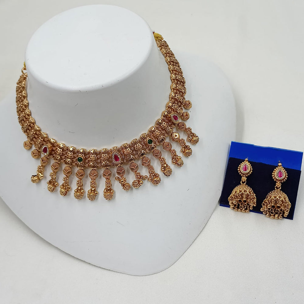 NAFJ Luxury Pota Stone And Pearl Fashion Choker Necklace Set