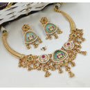 NAFJ Luxury Pota Stone And Pearl Fashion Choker Necklace Set