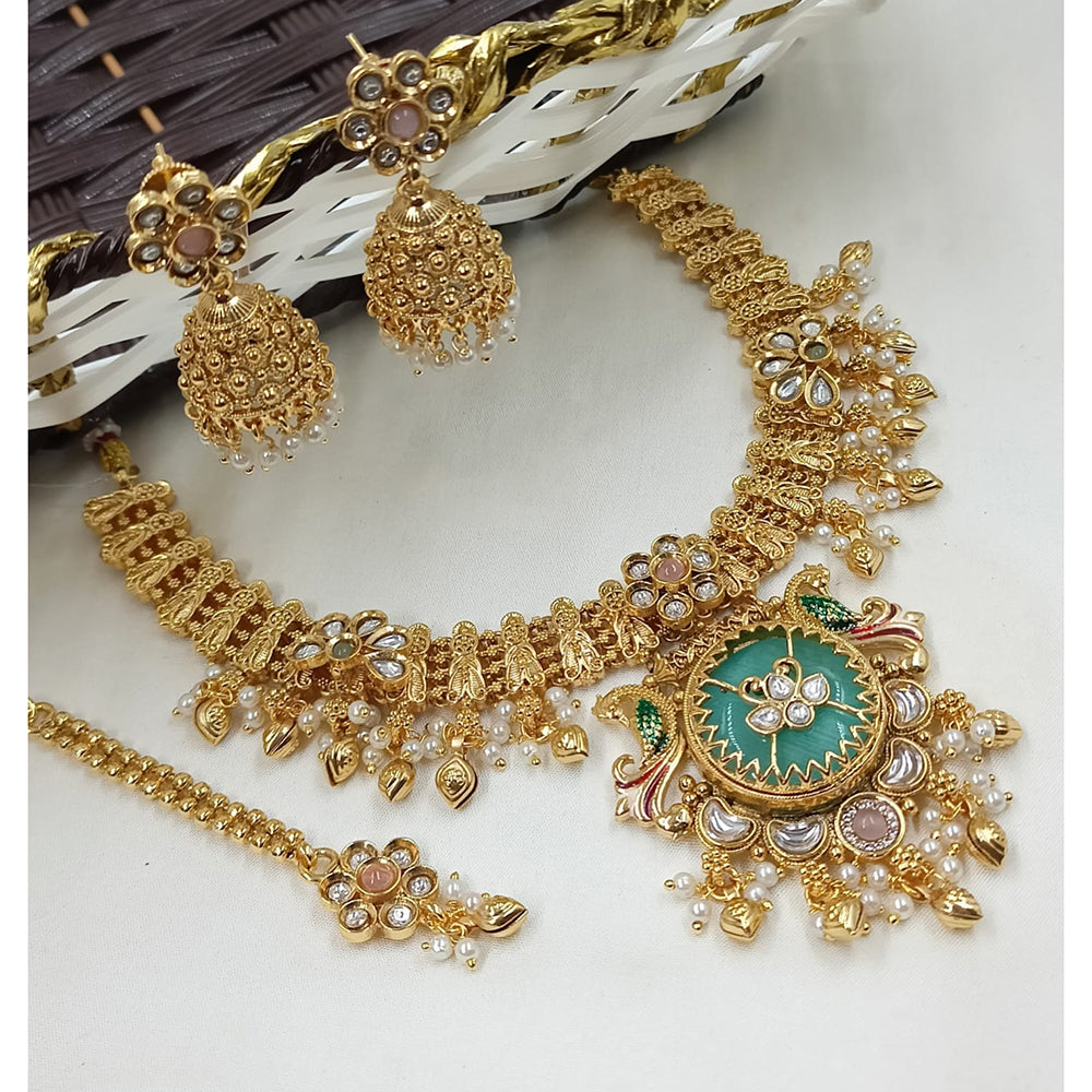 NAFJ Luxury Pota Stone And Pearl Fashion Necklace Set