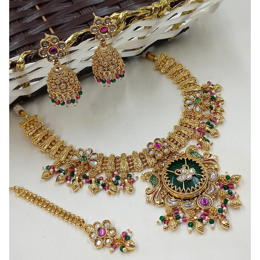 NAFJ Luxury Pota Stone And Pearl Fashion Necklace Set