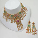 NAFJ Luxury Pota Stone And Pearl Fashion Choker Necklace Set