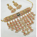 NAFJ Luxury Pota Stone And Pearl Fashion Choker Necklace Set