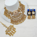NAFJ Luxury Pota Stone And Pearl Fashion Meenakari Necklace Set