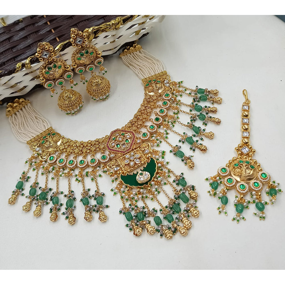 NAFJ Luxury Pota Stone And Pearl Fashion Necklace Set