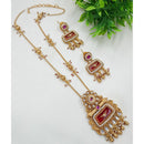 NAFJ Luxury Pota Stone And Pearl Fashion Long Necklace Set