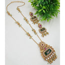 NAFJ Luxury Pota Stone And Pearl Fashion Long Necklace Set