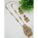 NAFJ Luxury Pota Stone And Pearl Fashion Long Necklace Set
