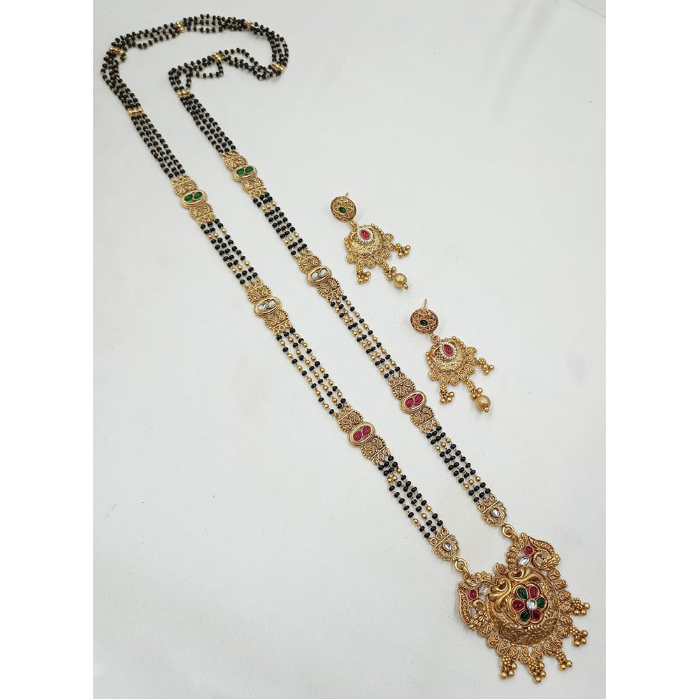 NAFJ Royal Pota Stone Designer Black Beads Mangalsutra