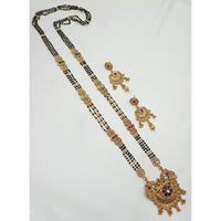 NAFJ Royal Pota Stone Designer Black Beads Mangalsutra 