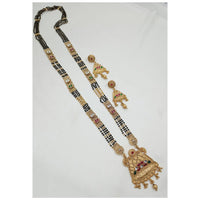 NAFJ Royal Pota Stone Designer Black Beads Mangalsutra 