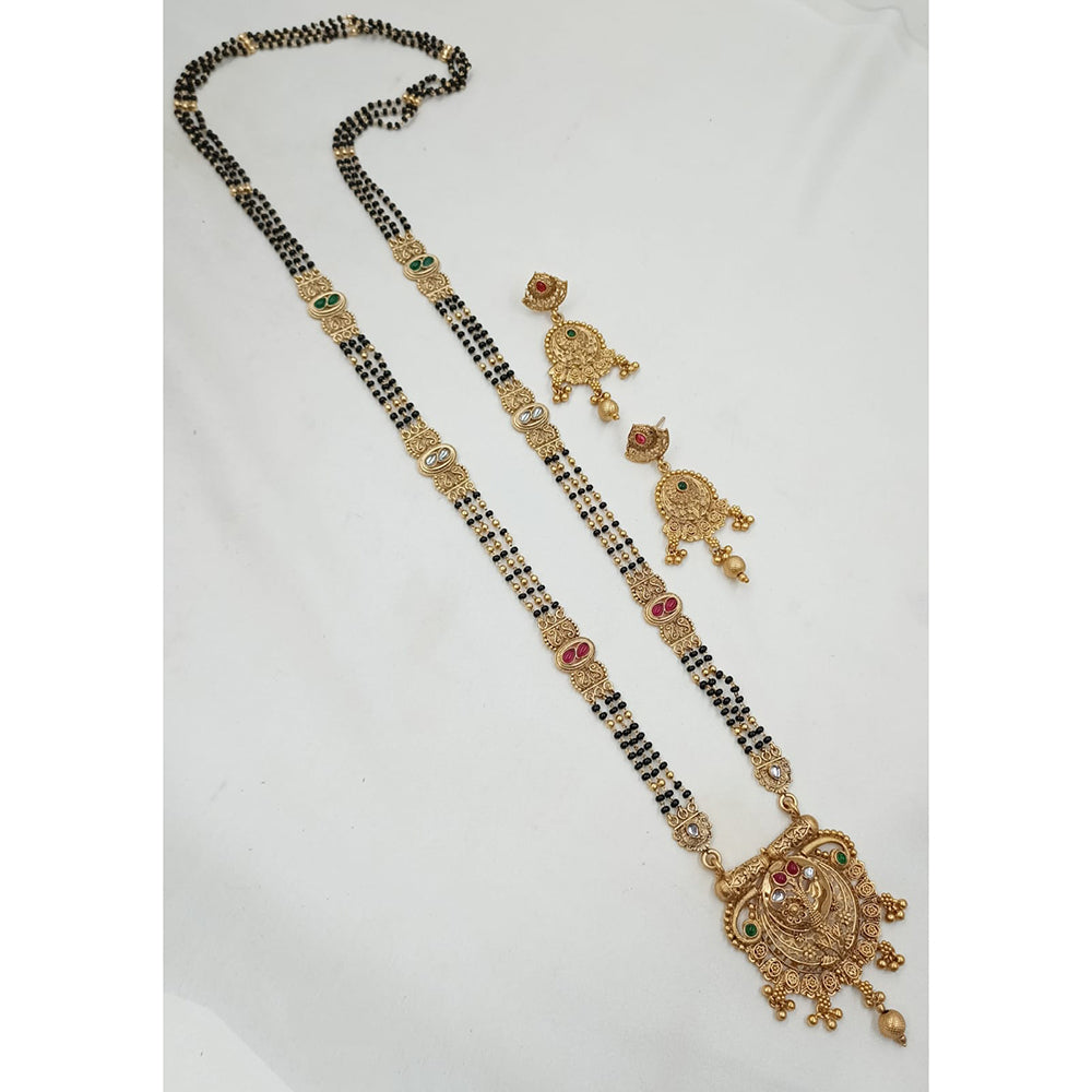 NAFJ Royal Pota Stone Designer Black Beads Mangalsutra