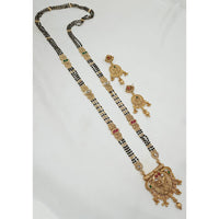 NAFJ Royal Pota Stone Designer Black Beads Mangalsutra 