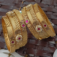 NAFJ Premium Pota Stone And Pearl Bangles Set