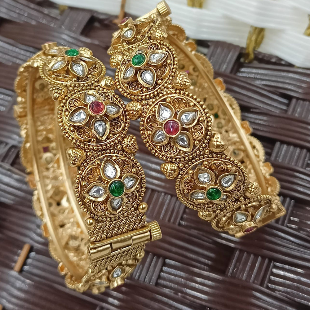 NAFJ Premium Pota Stone Openable Bangles Set