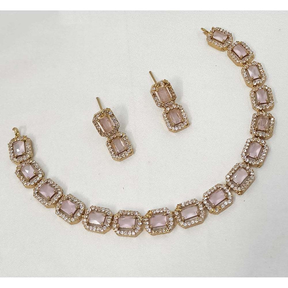 NAFJ Crystal Stone And Austrian Elegant Necklace Set