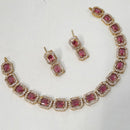 NAFJ Crystal Stone And Austrian Elegant Necklace Set