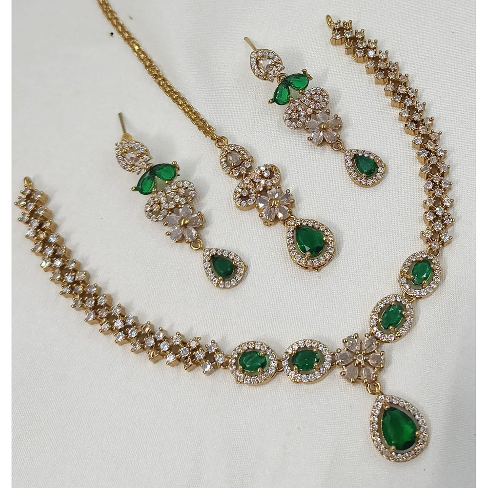 NAFJ Crystal Stone And Austrian Elegant Necklace Set