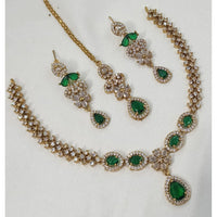 NAFJ Crystal Stone And Austrian Elegant Necklace Set