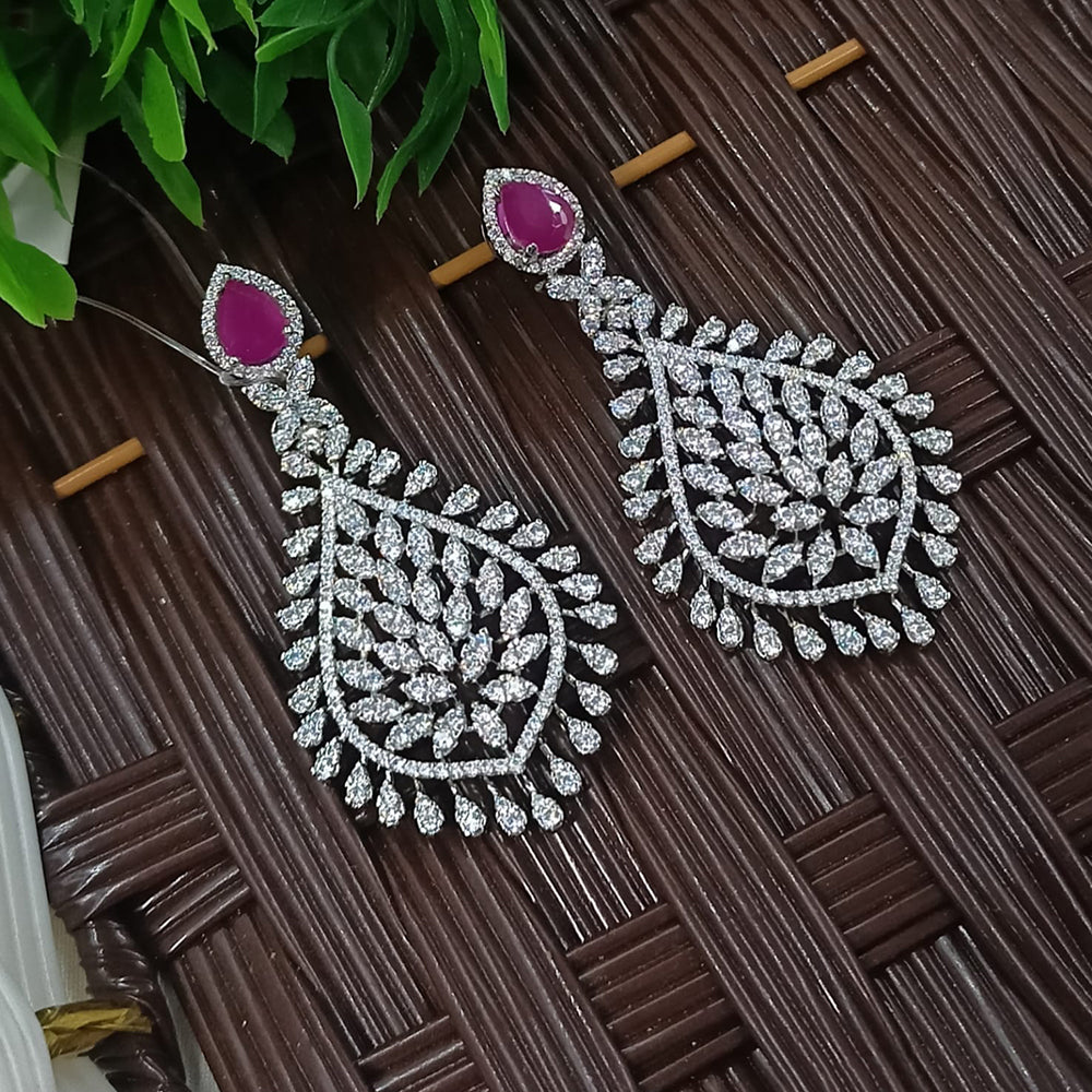NAFJ Designer American Diamond Party Wear Dangler Earrings