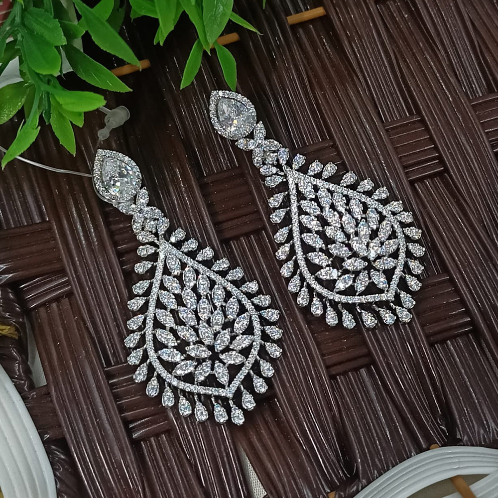 NAFJ Designer American Diamond Party Wear Dangler Earrings