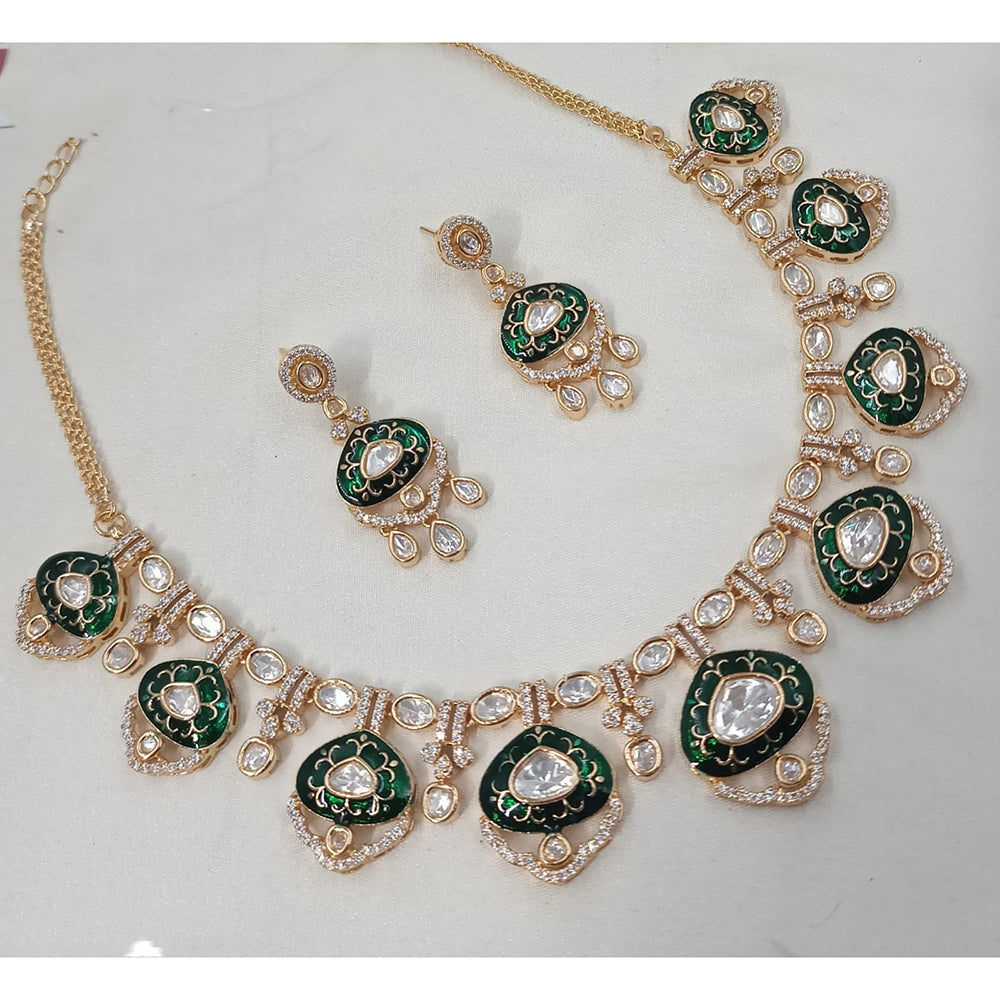 NAFJ Royal Polki Kundan And Meenakari Necklace Set