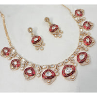 NAFJ Royal Polki Kundan And Meenakari Necklace Set