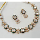 NAFJ Crystal Stone And Meenakari Necklace Set