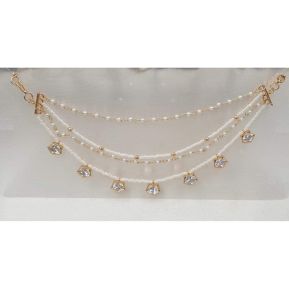 NAFJ Royal Crystal Stone And Pearl Designer Kan Chain
