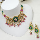 NAFJ Delicate Crystal Stone And Pearl Choker Necklace Set