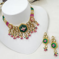 NAFJ Delicate Crystal Stone And Pearl Choker Necklace Set