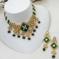 NAFJ Delicate Crystal Stone And Pearl Choker Necklace Set