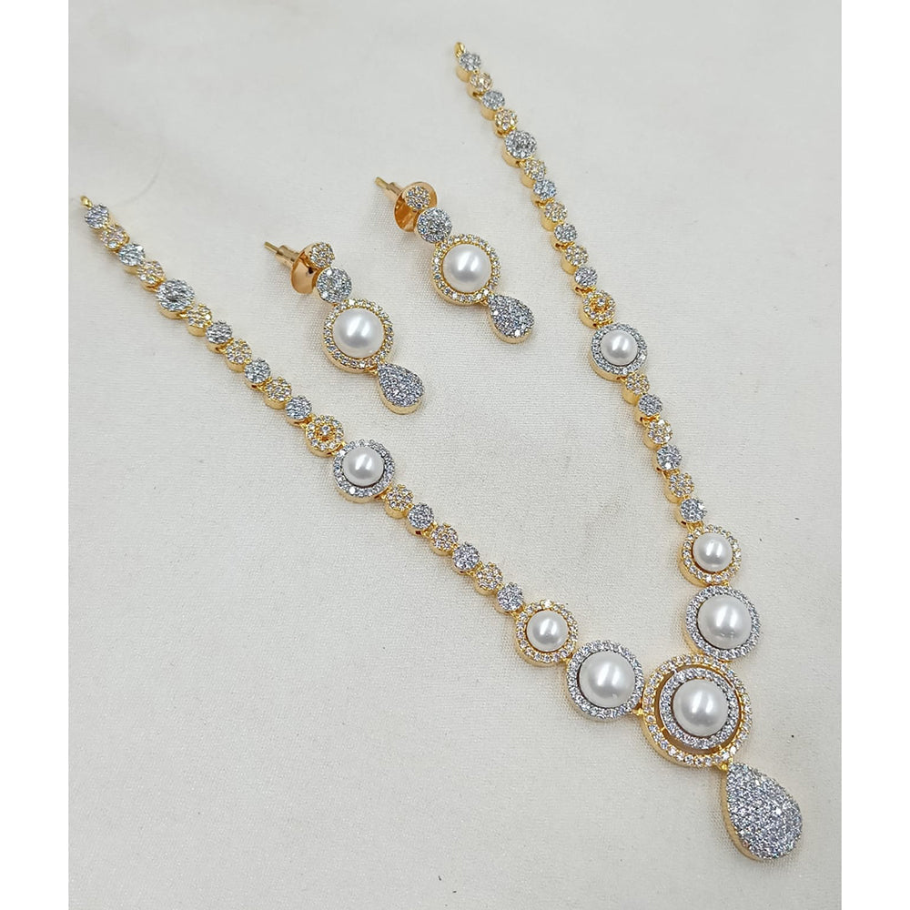 NAFJ Royal Austrian Stone And Pearl Necklace Set