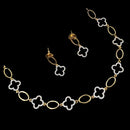 NAFJ Royal Tow Tone Plated Austrian Stone Necklace Set