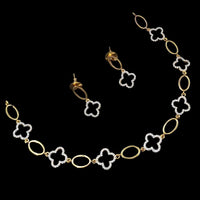 NAFJ Royal Tow Tone Plated Austrian Stone Necklace Set