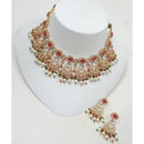 NAFJ Gold Plated Austrian And Kundan Stone Choker Necklace Set