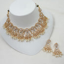 NAFJ Gold Plated Austrian And Kundan Stone Choker Necklace Set