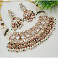 NAFJ Gold Plated Austrian And Crystal Stone Choker Necklace Set