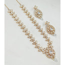 NAFJ Gold Plated Polki Kundan Stone Necklace Set