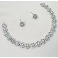 NAFJ Elegant Austrian Stone And Pearl Statement Necklace Set