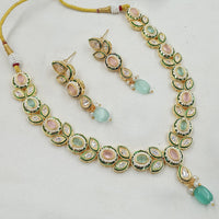 NAFJ Royal Pota Stone And Austrian Pearl Necklace Set