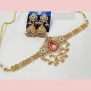 NAFJ Royal Pota Stone And Pearl Meenakari Choker Necklace Set