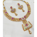 NAFJ Royal Pota Stone And Pearl Meenakari Necklace Set