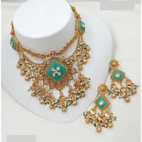 NAFJ Royal Pota Stone And Pearl Choker Necklace Set