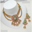 NAFJ Royal Pota Stone And Pearl Choker Necklace Set