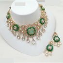 NAFJ Royal Heritage Polki Kundan Stone Choker Necklace Set