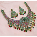 NAFJ Royal Pota Stone And Austrian Pearl Necklace Set